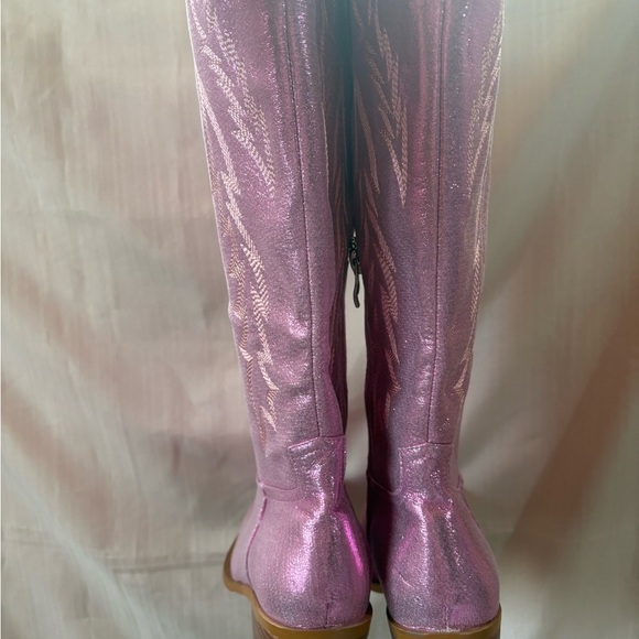 Pink Sparkle Cowgirl Western Cowboy‎ Chunky Heeled Boots Size 9 - Picture 6 of 10